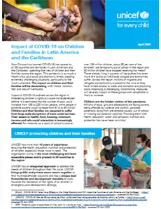 Cover Publication  Impact of COVID-19 on children and families in Latin America and the Caribbean