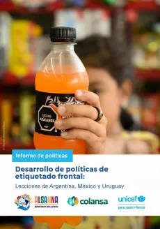 Portada publicaci&oacute;n Desarrollo de pol&iacute;ticas de etiquetado frontal:  Lecciones de Argentina, M&eacute;xico y Uruguay