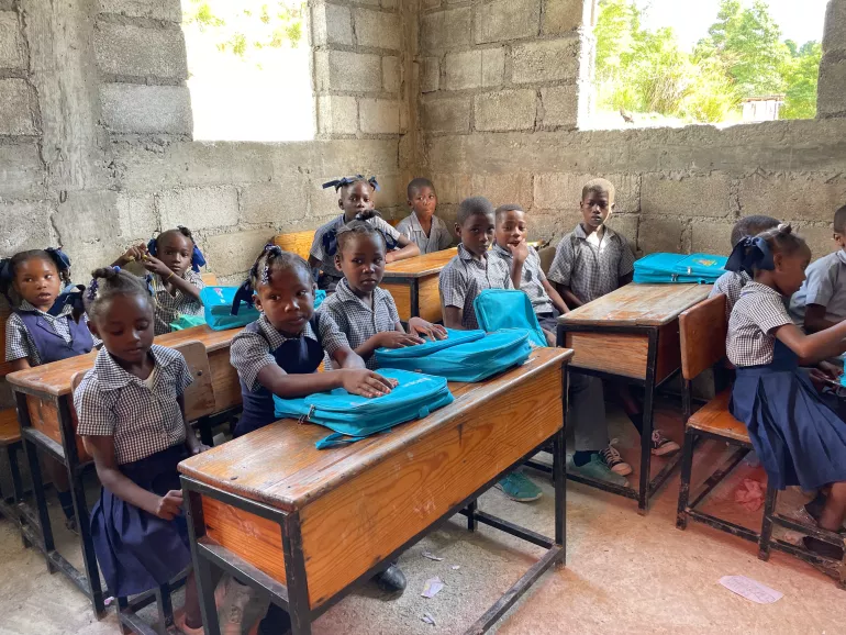 Haitian children in a classroom