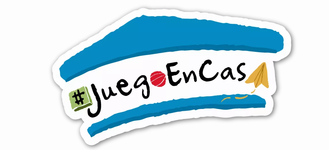 ilustracion de una casa con la palabra: Juego en casa