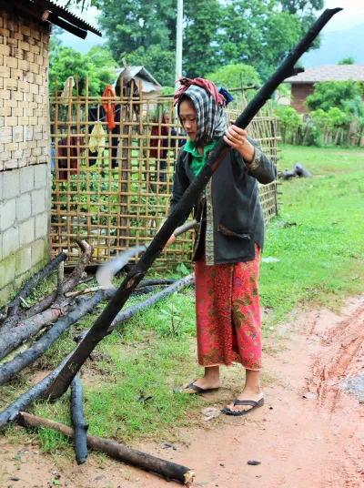 Before heading out to the farm, she gathers and cuts the fire wood; and clears their backyard garden of bushes. &ldquo;I also consider this a bit of warm-up, before the real hard work at the farm awaits,&rdquo; she says with a smile.