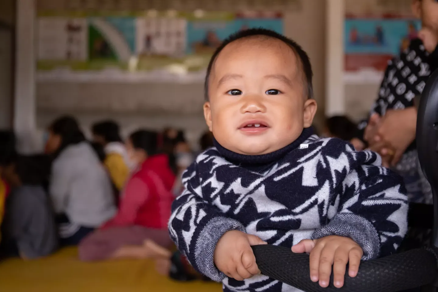 A child looking at the camera.