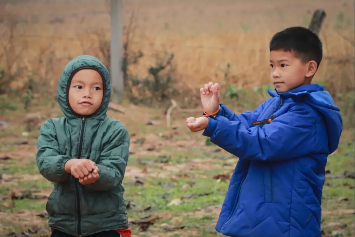 Two boys playing 
