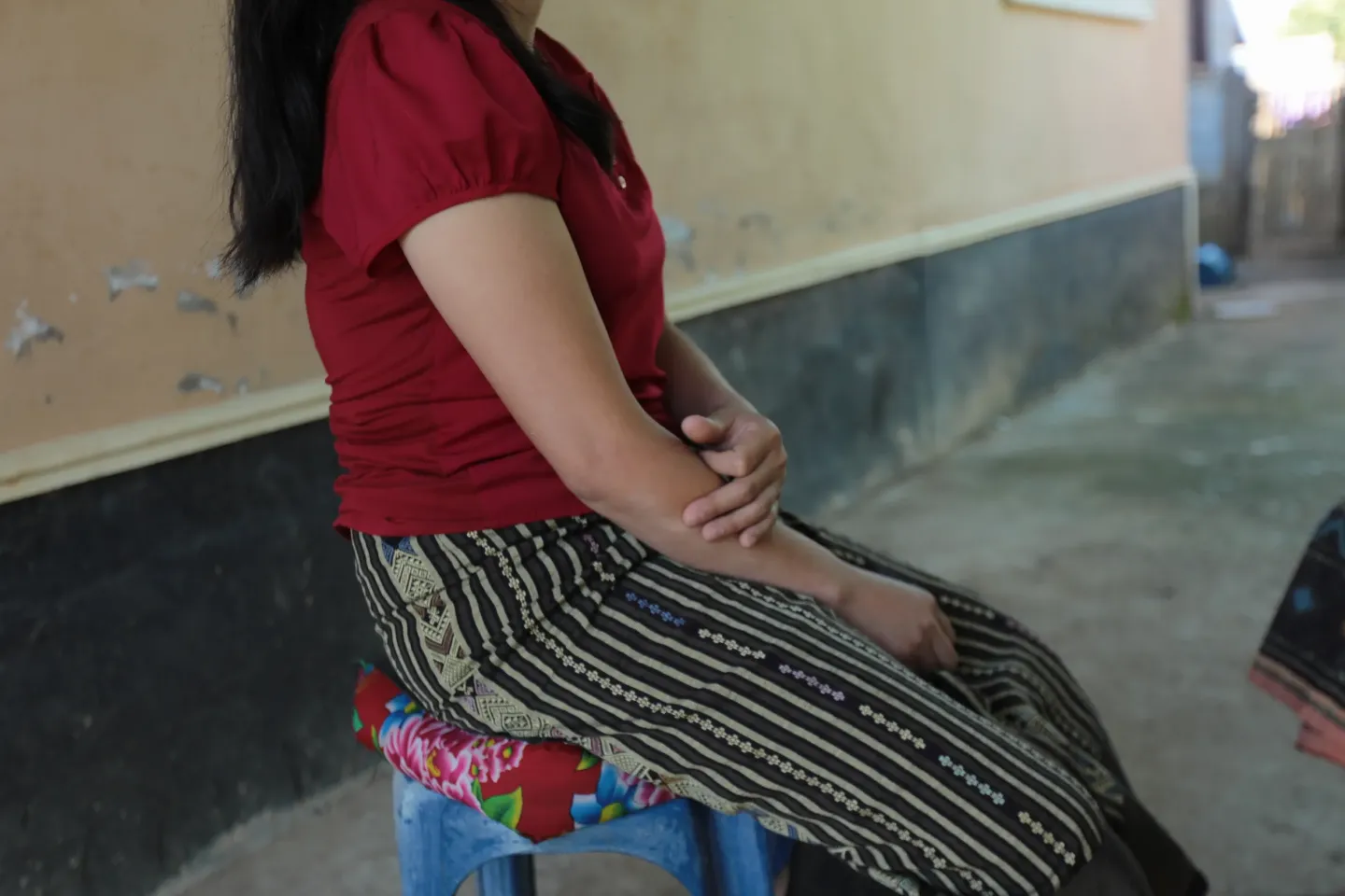 A pregnant woman being interviewed