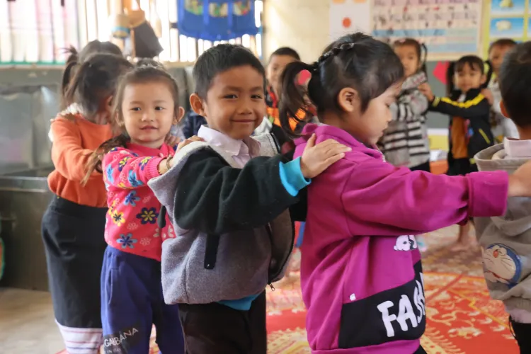 Children playing during their break time