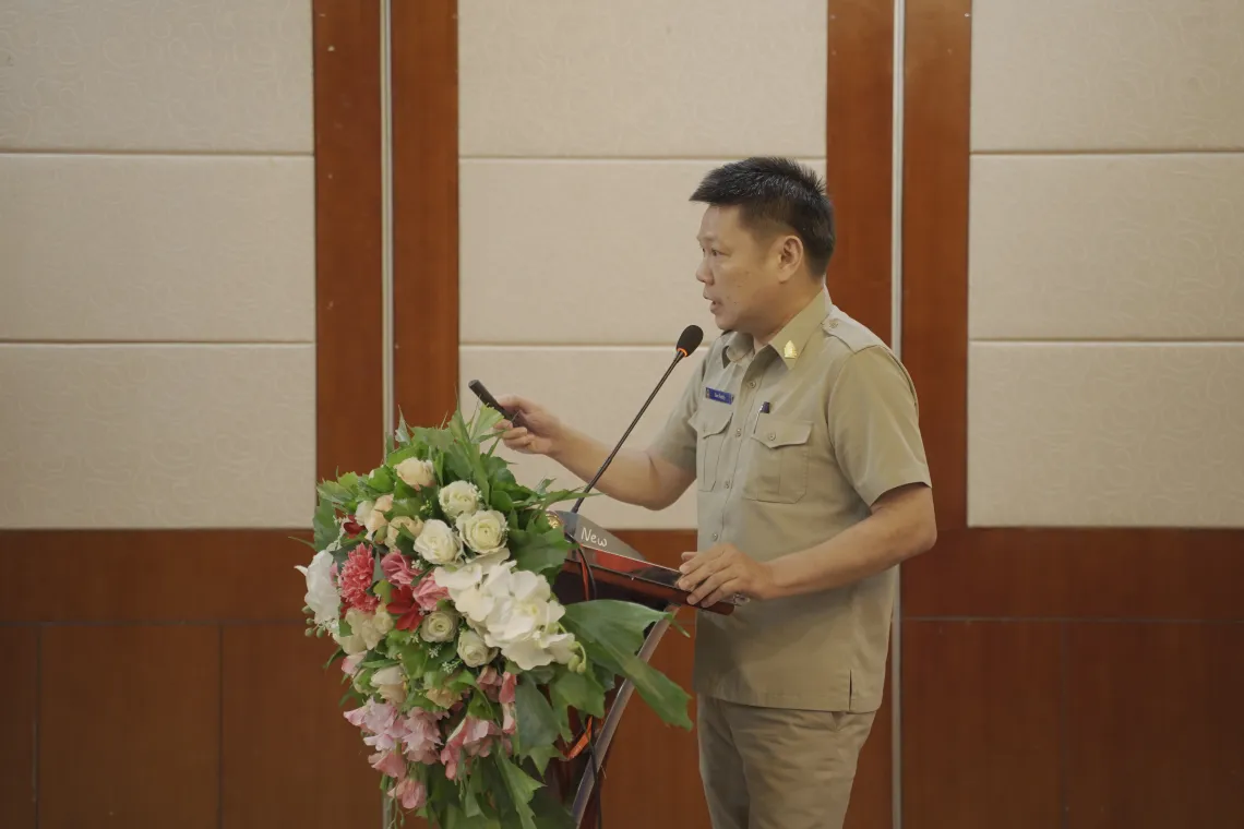 A man presenting