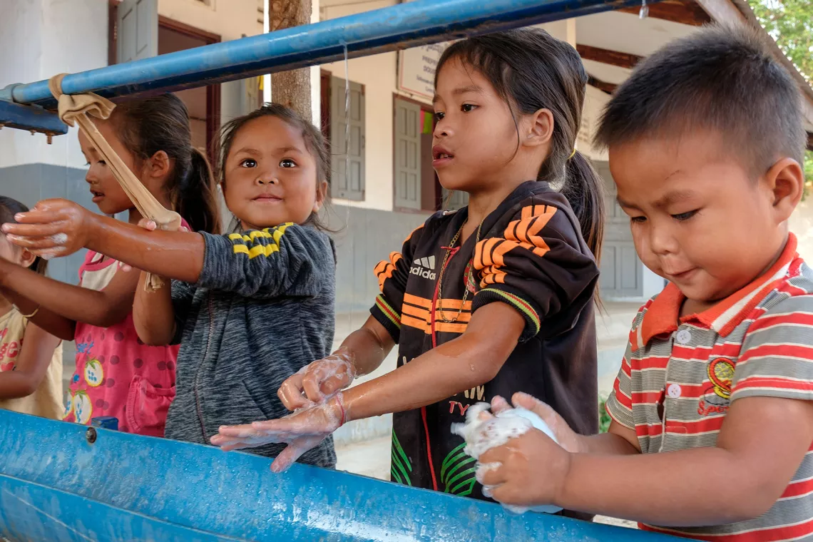 Hygiene education starts in pre-primary school as part of daily activities to build good habits in early years.  