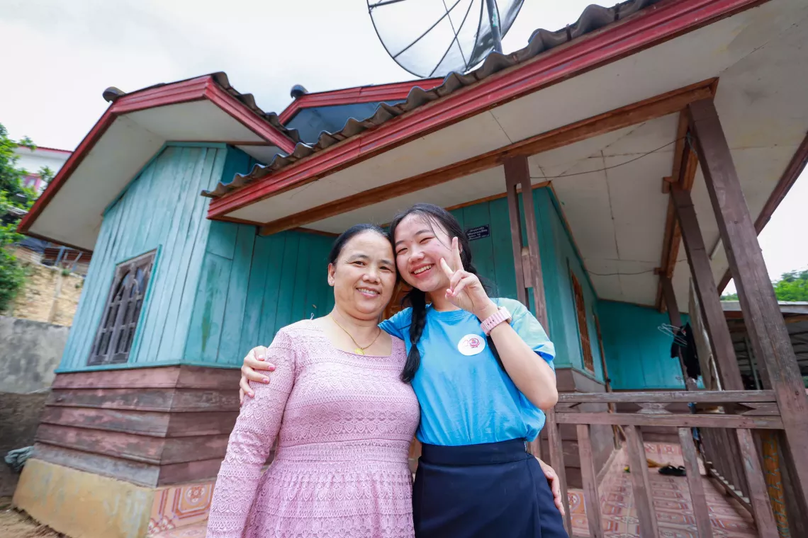 Chan and her mother, a proud moment for both. 