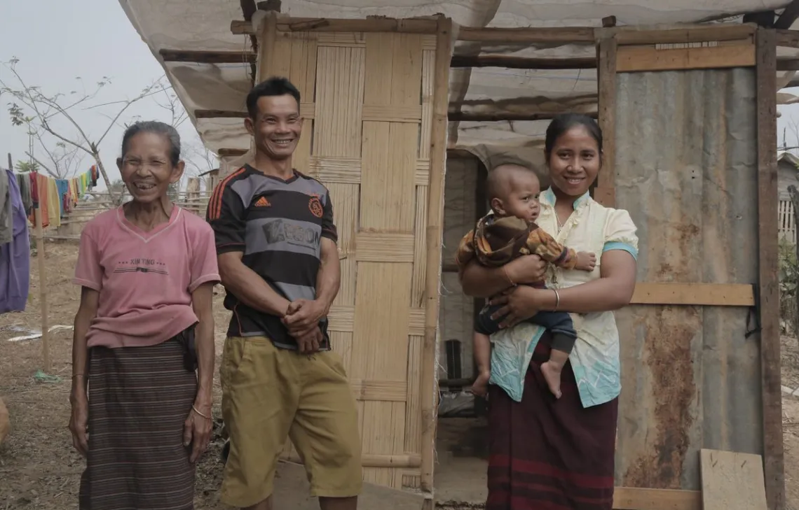 This family of Namkhip village proudly show their well-maintained toilet