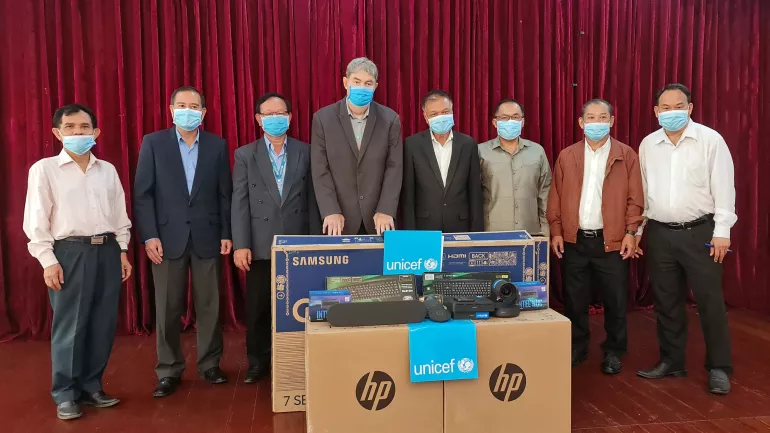 UNICEF Lao PDR handed over equipment to key the Ministry of Information, Culture and Tourism (MICT)