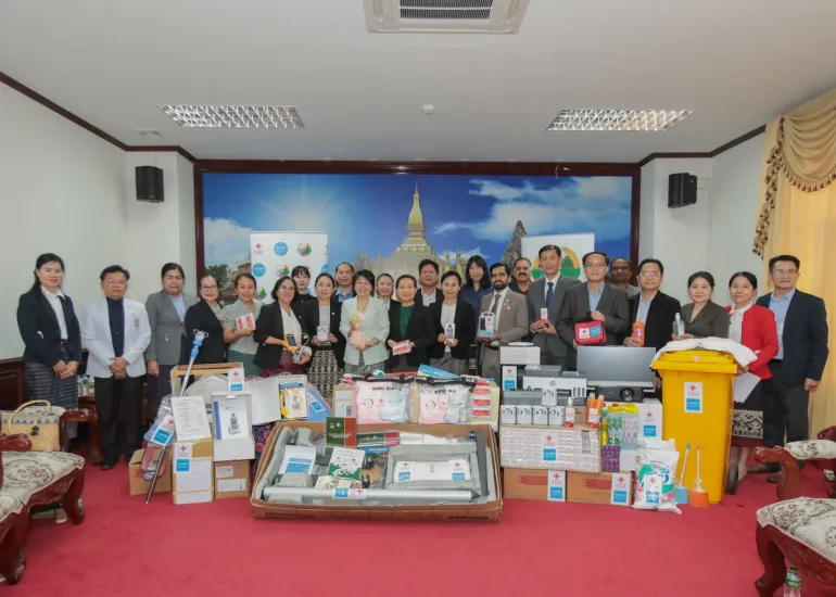 A picture of CIDCA closing ceremony and handover of medical supplies 