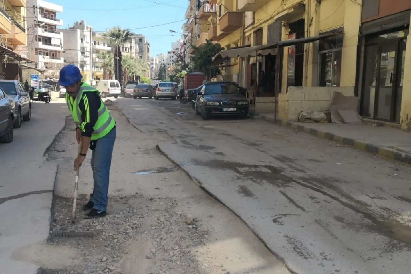 Bilal working in asphalt cutting