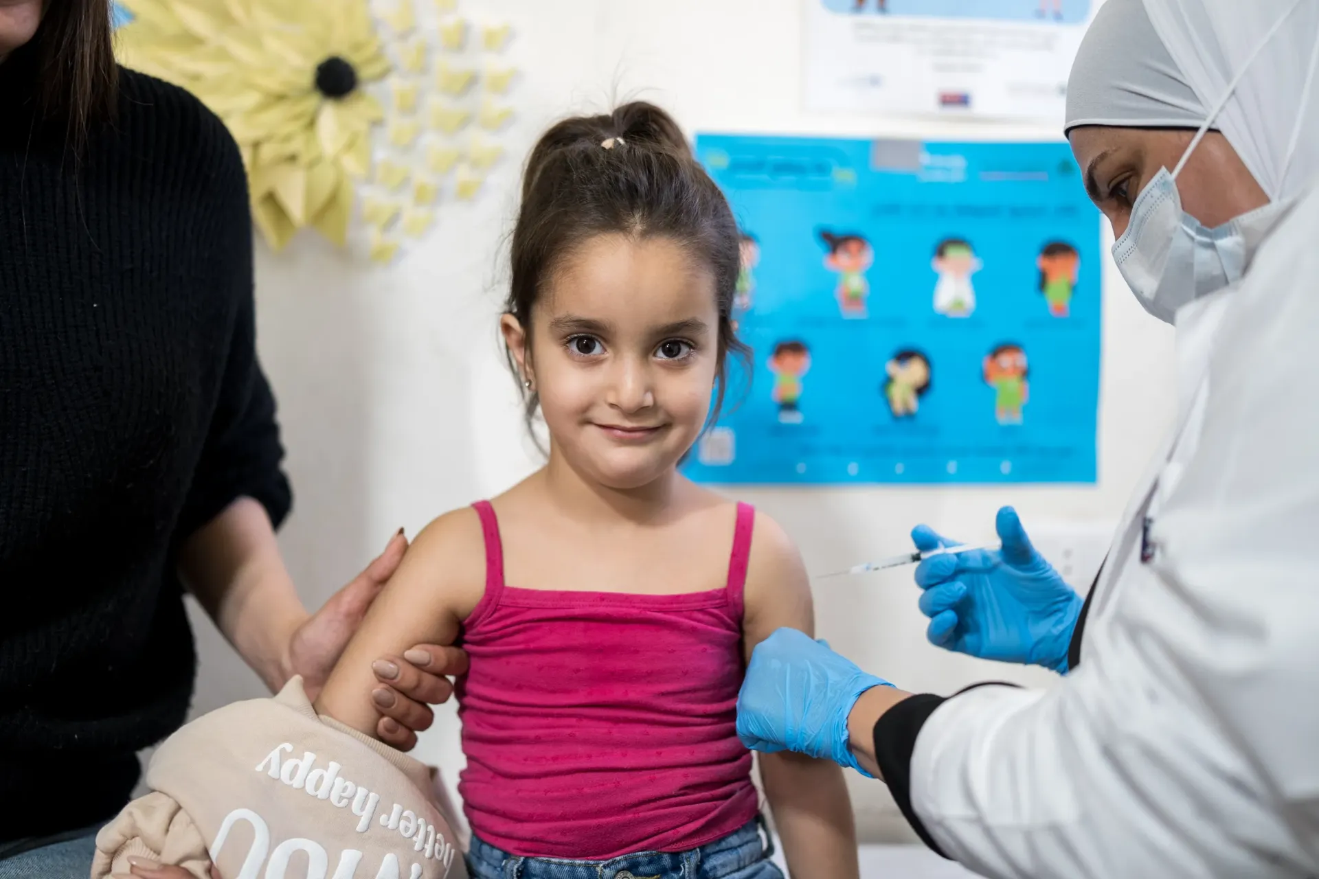 Mila , 4 years old getting DPT vaccine.
