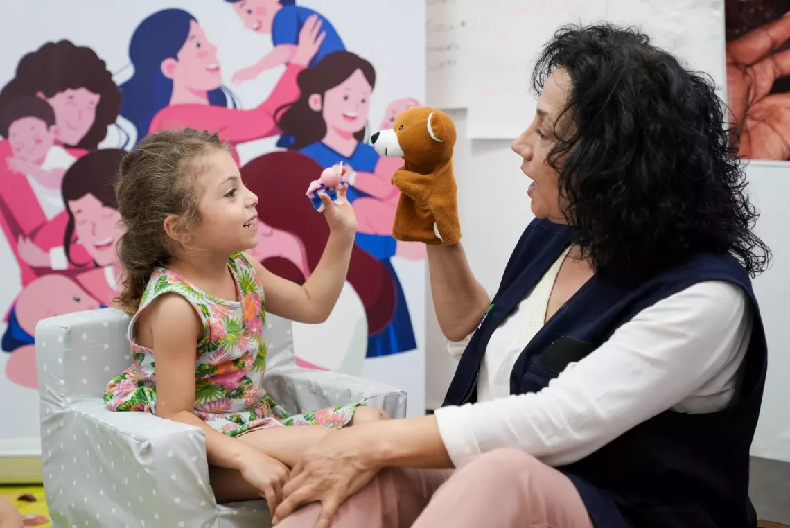 During a psychosocial support session to one of the children at a shelter