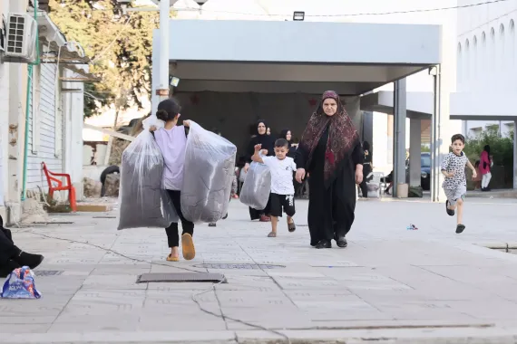Internally displaced people at the school shelter