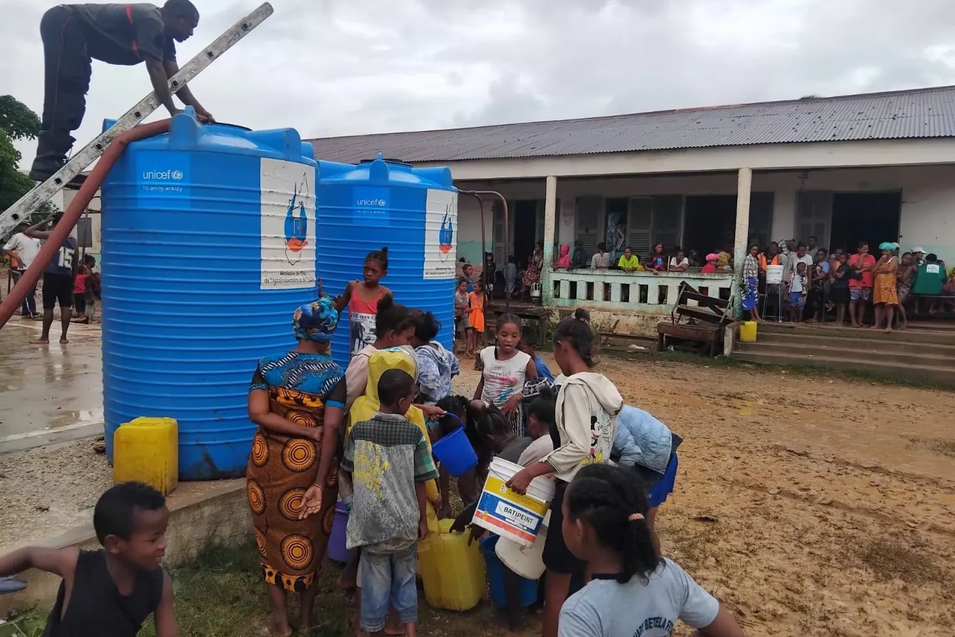 UNICEF provides safe drinking water to communities affected by Cyclone Fytia