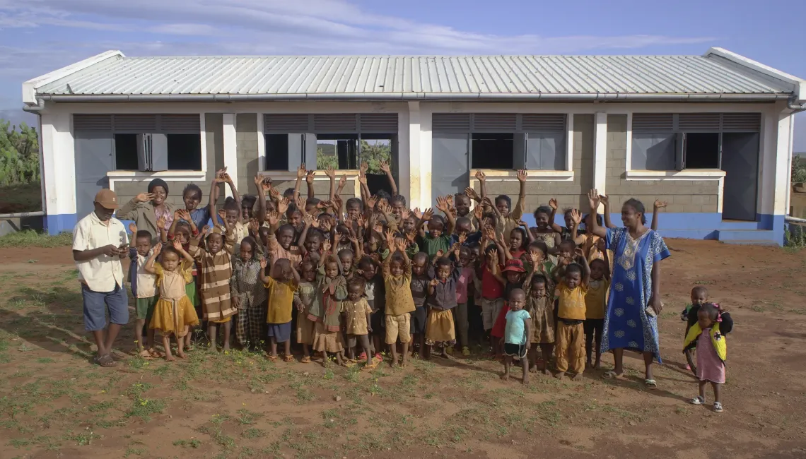 Les &eacute;l&egrave;ves de l&rsquo;EPP Maropia Nord, r&eacute;unis pour une belle photo de classe.