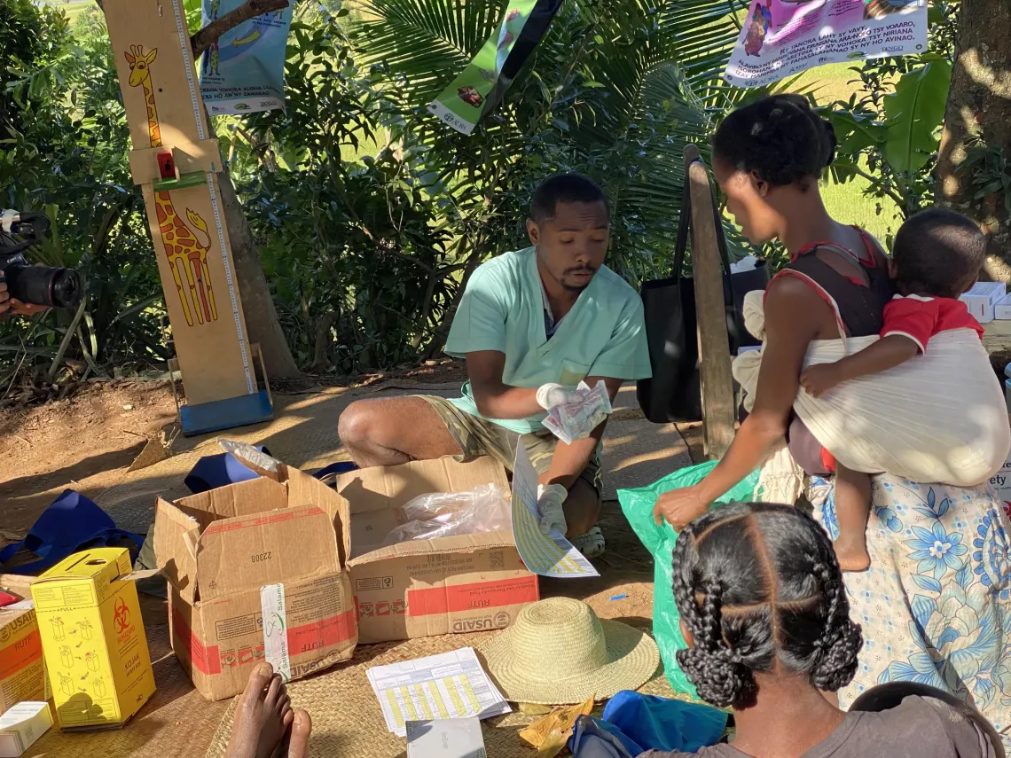 Rocklain distributes PlumpyNut to the mothers of children who are still undergoing treatment. 