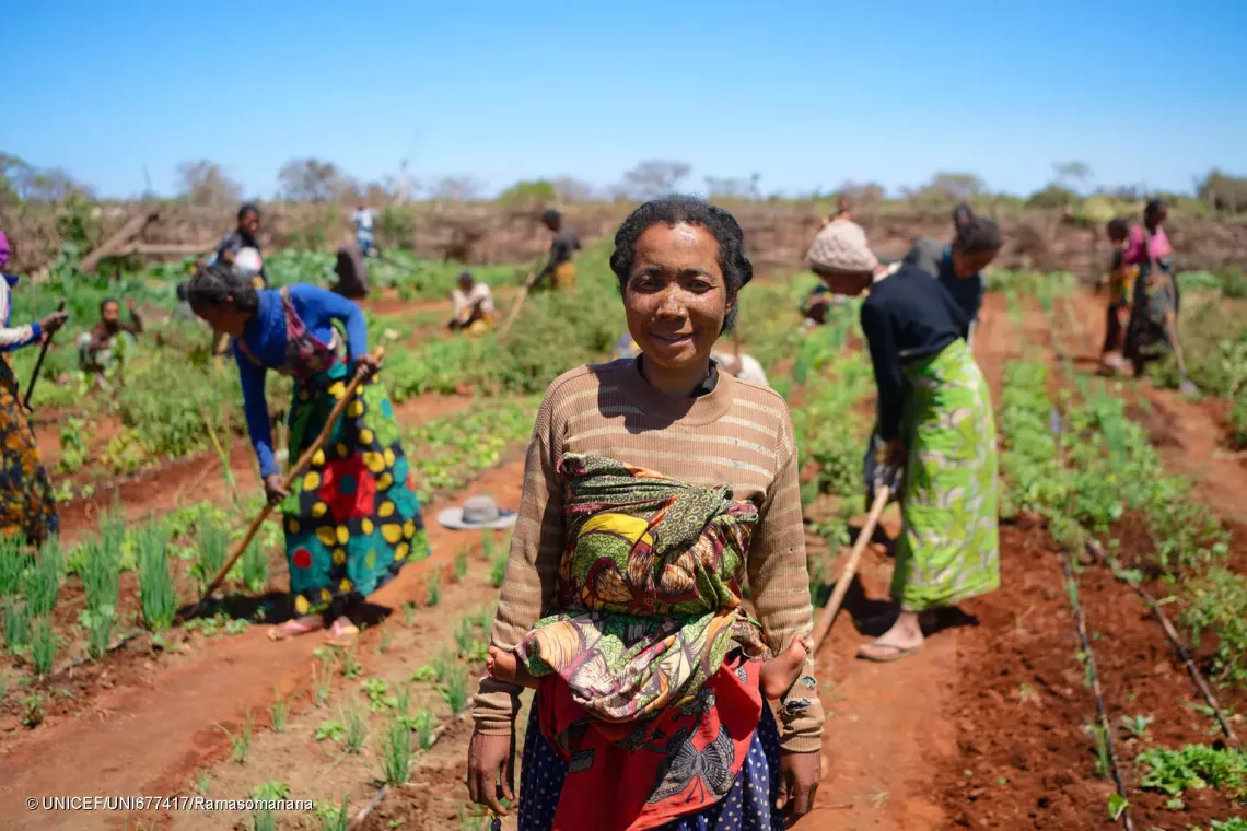 October 17, 2024 - Koronga Centre, Commune of Ambatotsivala, Beloha District, Androy Region, Madagascar : portrait of the woman in charge of the management the vegetable garden.