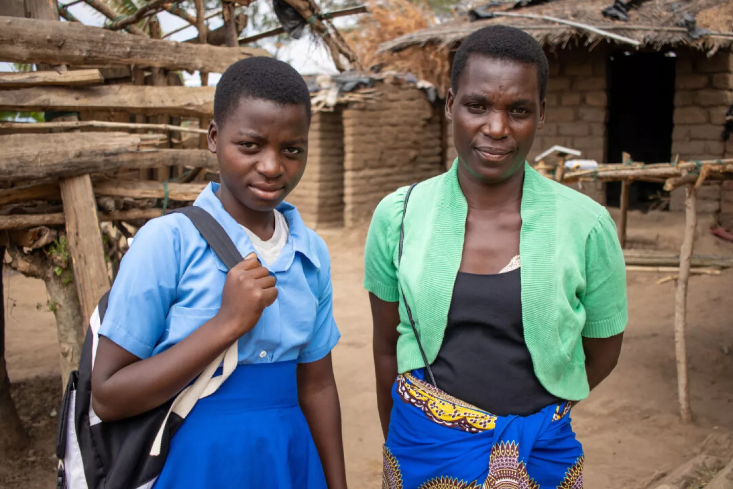 42-year-old Mercy Makina(R) and her 15-year-old daughter, Eunice Makina (L), beneficiary of the Social Cash Transfer in Ntcheu district 