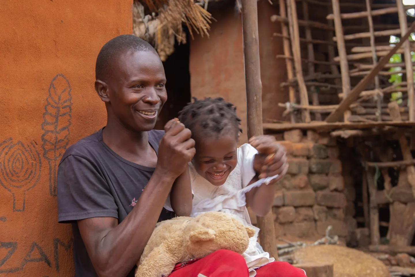Gift laughing away with his daughter Barbara 