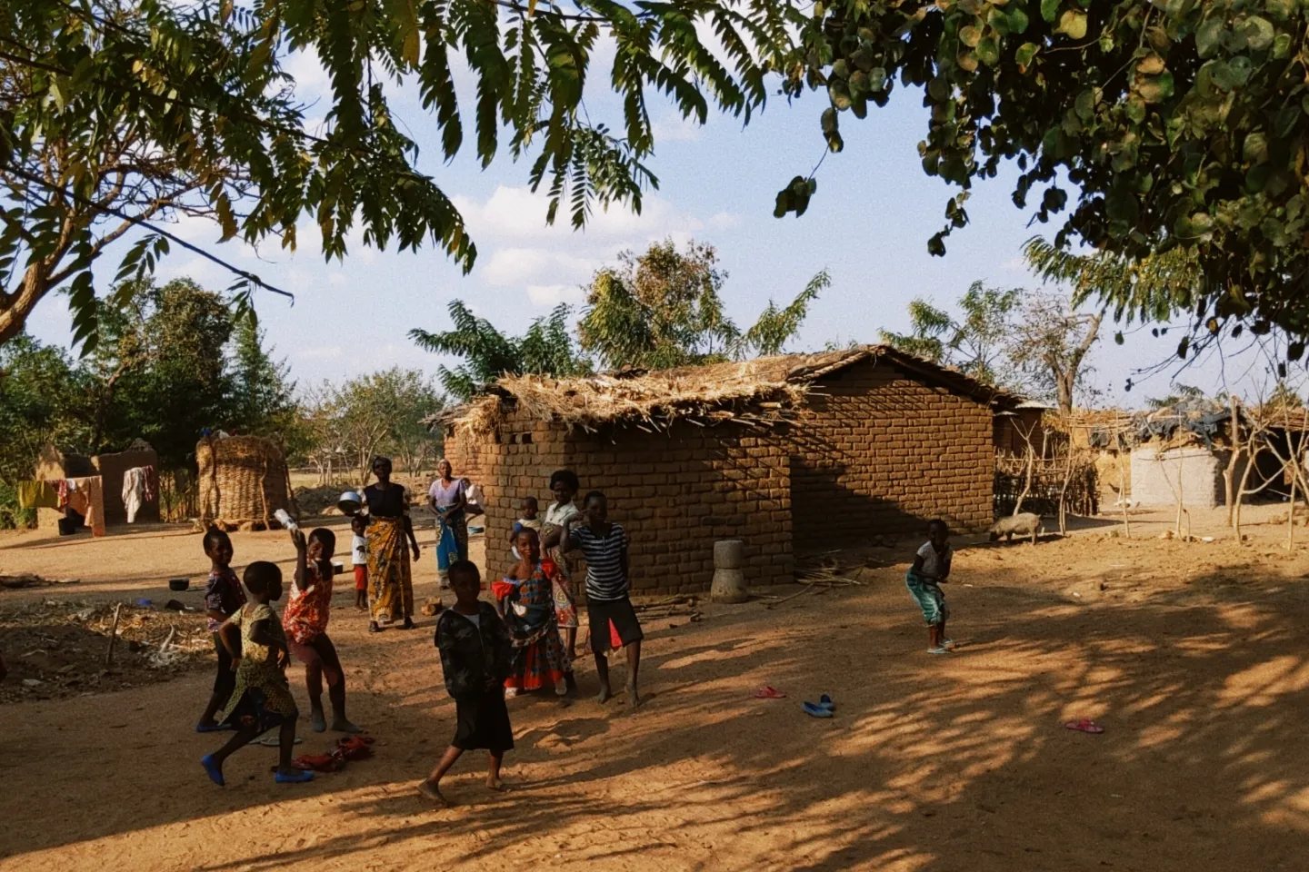 Children playing near their houses in TA Kabudula in Lilongwe