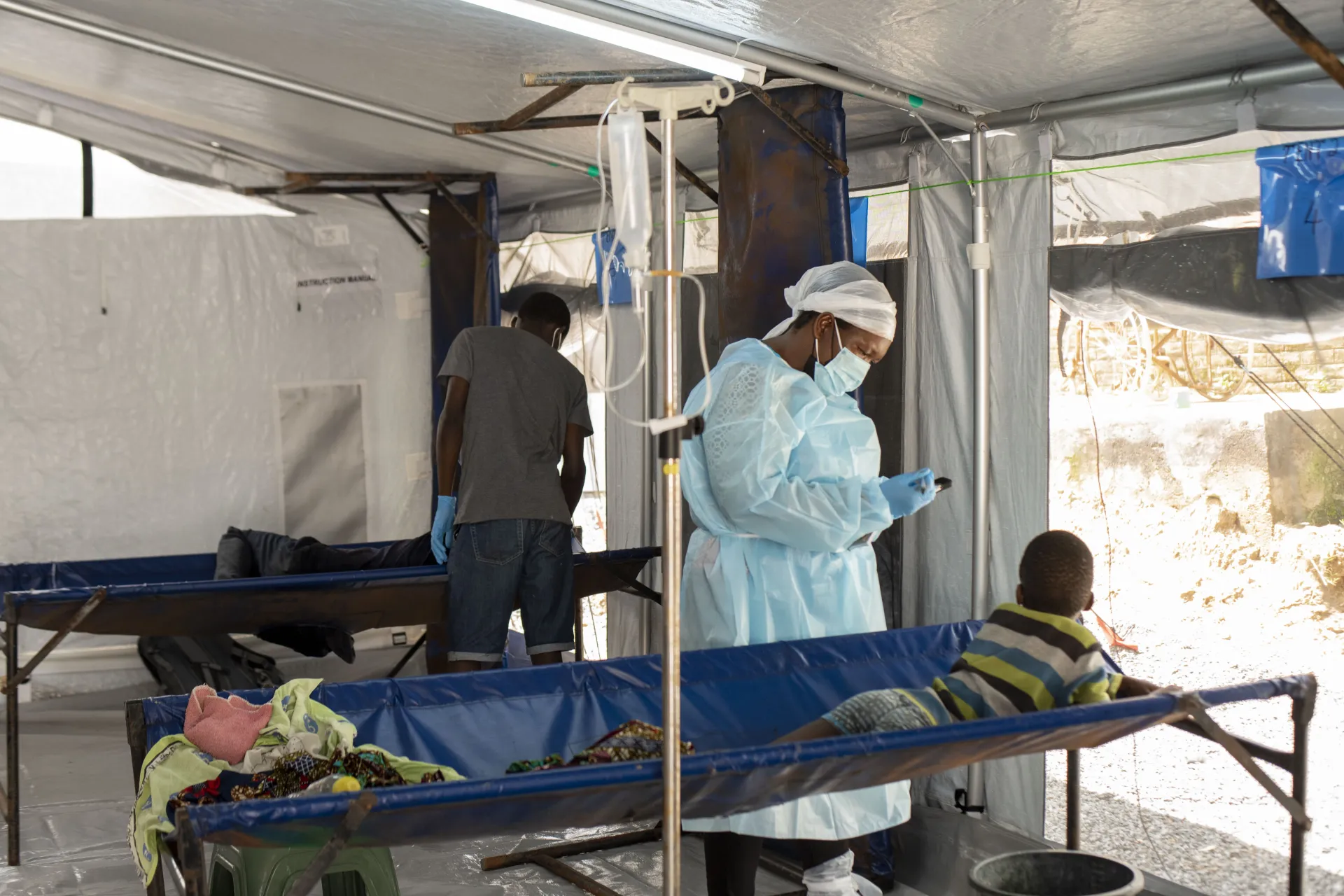 A child admitted at area 18 Cholera Treatment Camp