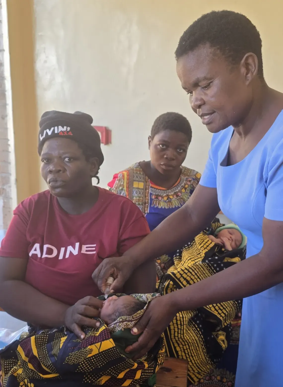 Health worker gives the polio vaccine to Jafeti at Kukalanga Health Centre in Mangochi. 