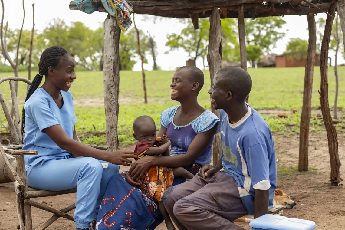 HSA Ellen Kabisa visits a family at Chamanga Village 