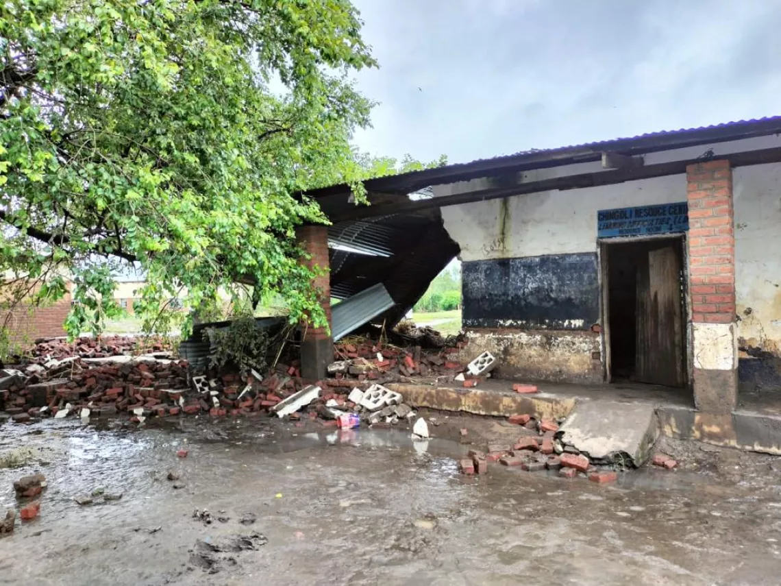 Part of the remains of Chingoli Primary School. The tragedy that has fallen is Mulanje risks to frustrate 2040 children that attend classes at this school.