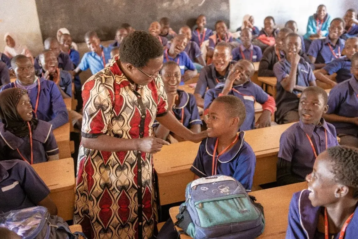 Nellie Binali in one of the classrooms