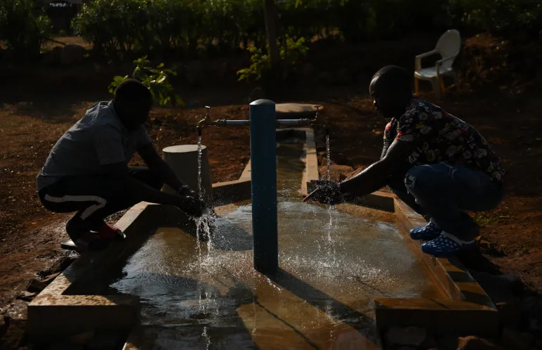Children washing hands at Chilwa Reformatory Centre