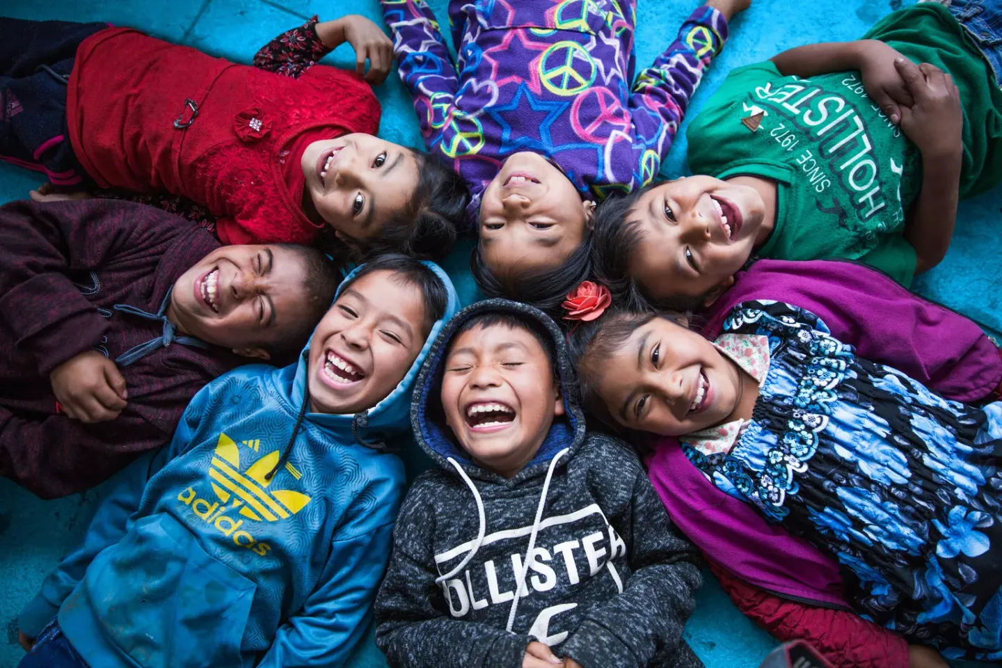 children smiling to the camera