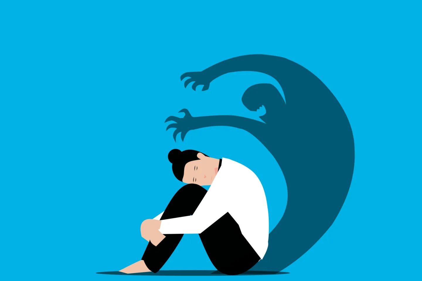 Graphic of teen with scary shadow