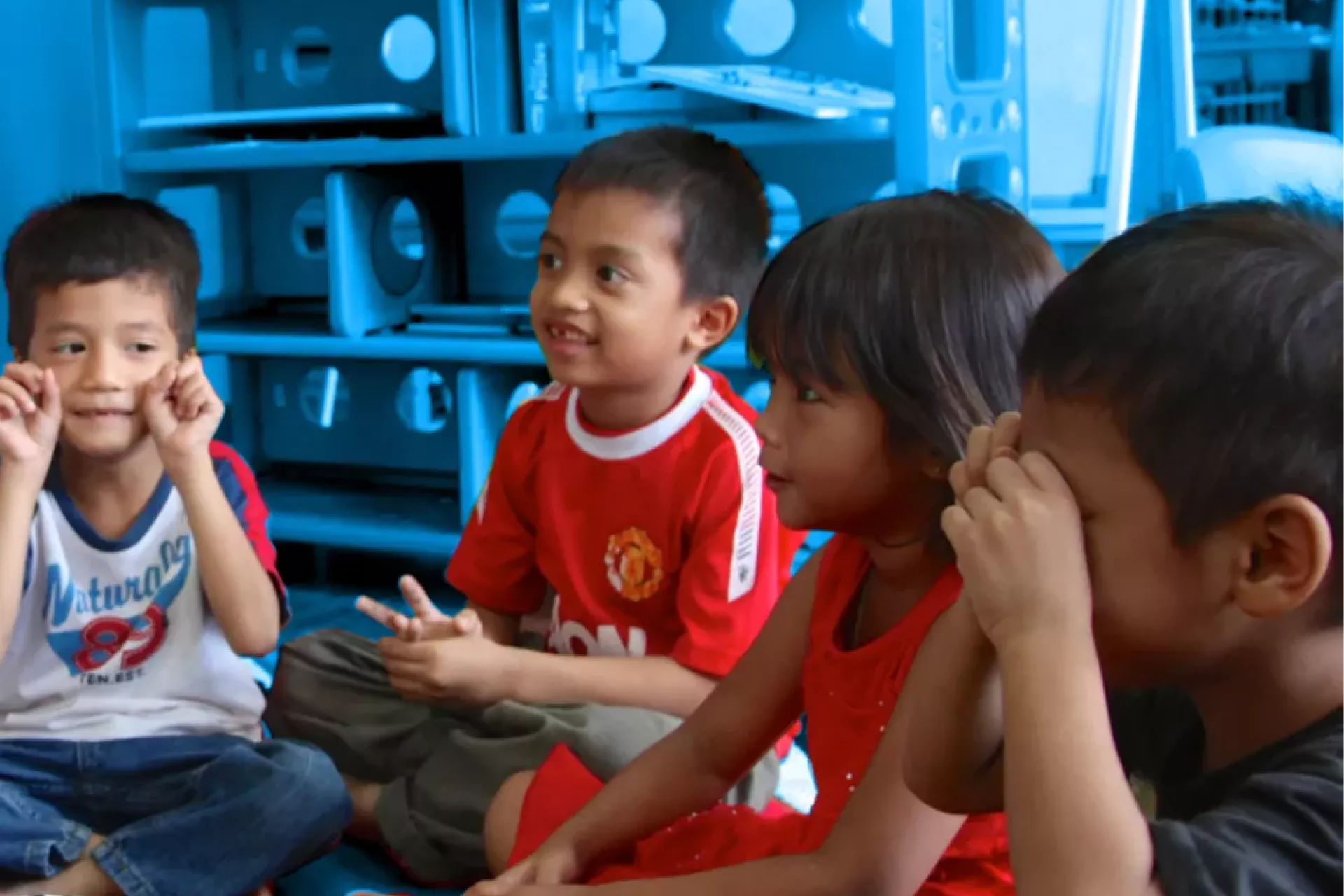 A group of children playing together.