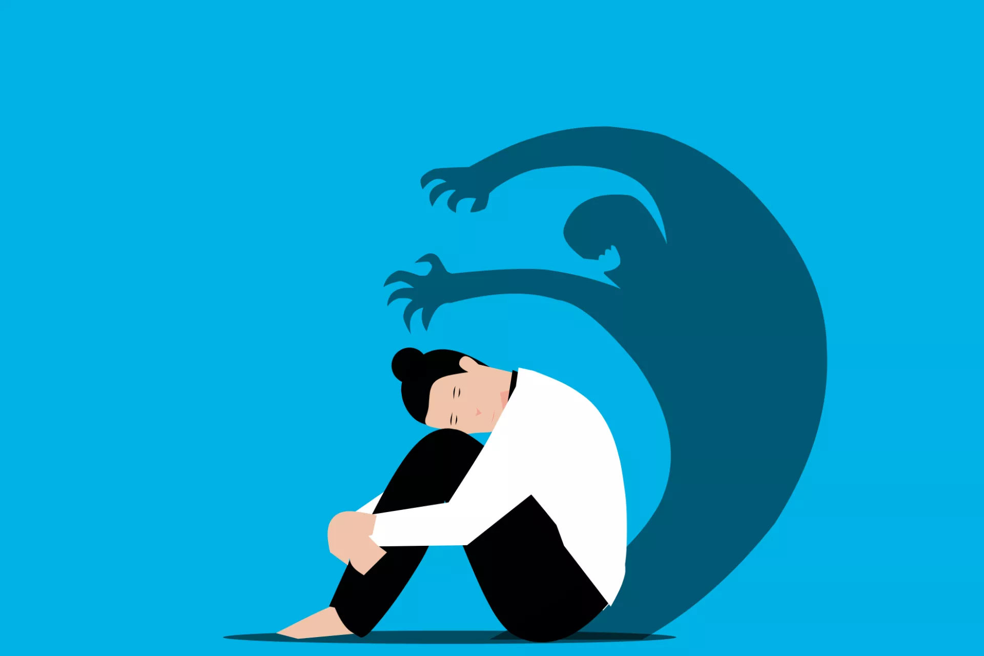 Graphic of teen with scary shadow