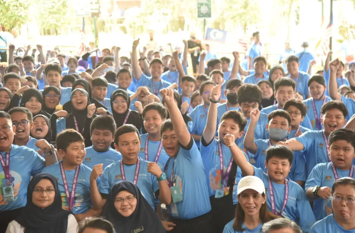School children during the launch of C-HAT programme