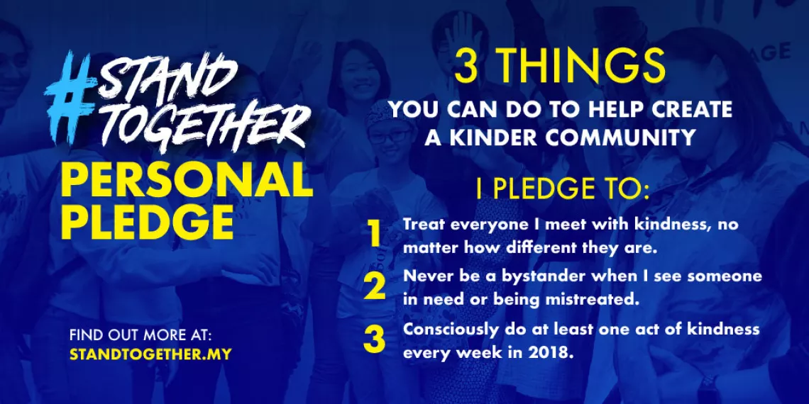 the pledge with 3 things students can do to be kinder