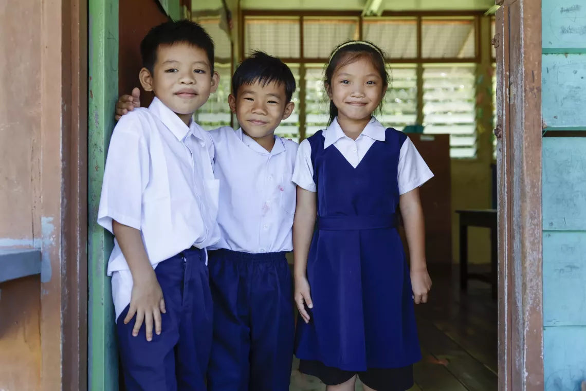 School children in Miri