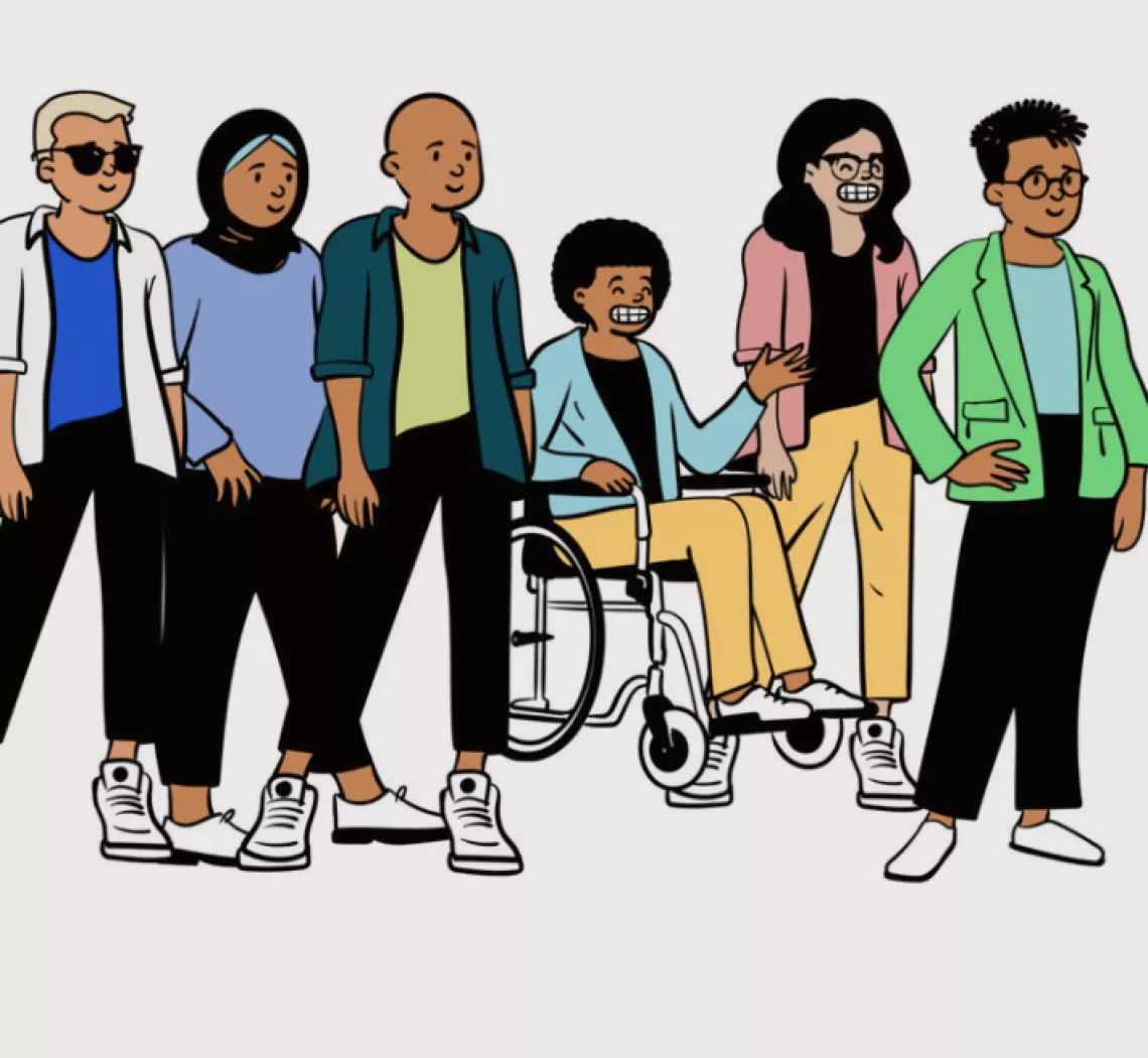 Graphic of teens from various backgrounds