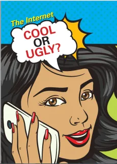 graphic drawing of teen girl on the phone