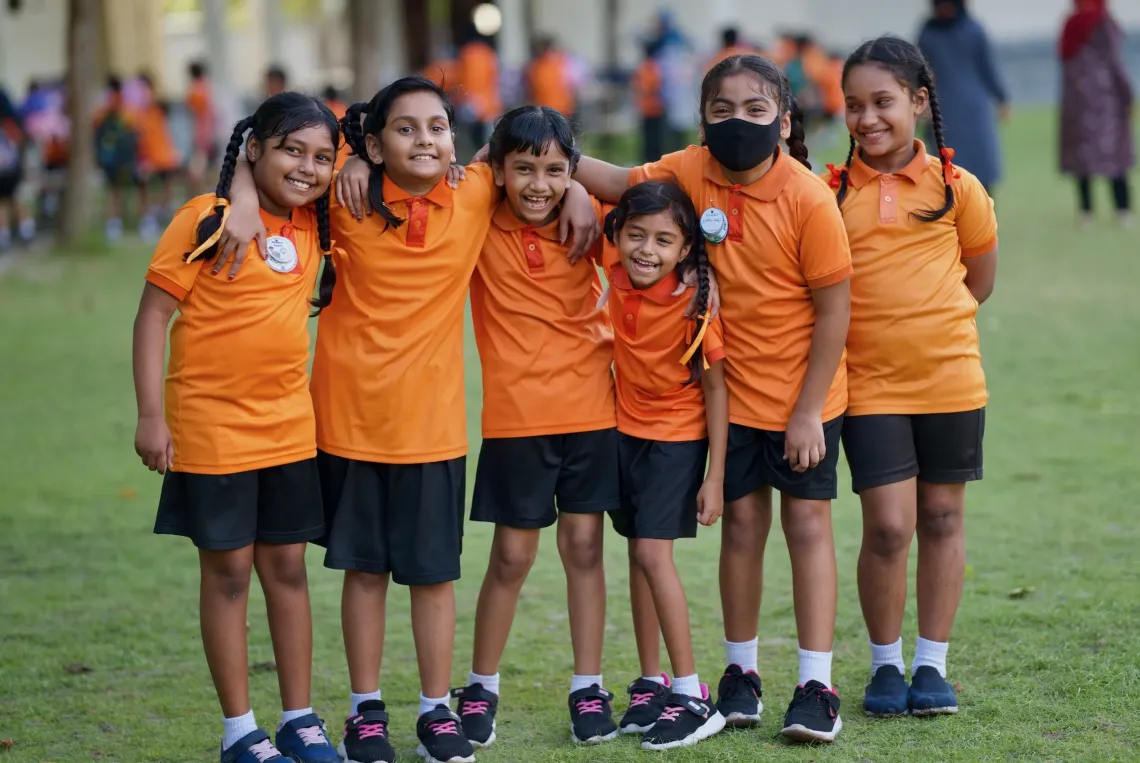 A group of girls standing together