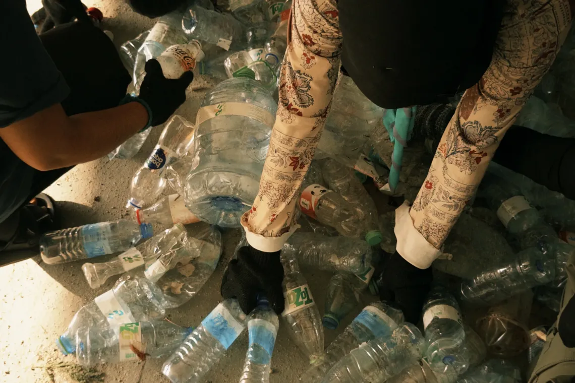 RIpple members and other young people doing a waste audit at a clean-up held to mark World Clean-up Day 2026 