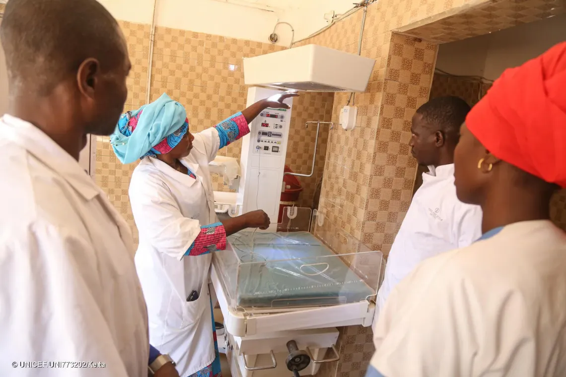 Obstetric nurse Nafissatou Camara applies the intensive training she has received through a UNICEF-supported program every day. She is committed to sharing her newly acquired expertise with her colleagues to help improve emergency obstetric and neonatal services at the Ambidedi-Kor&eacute; Community Health Center.