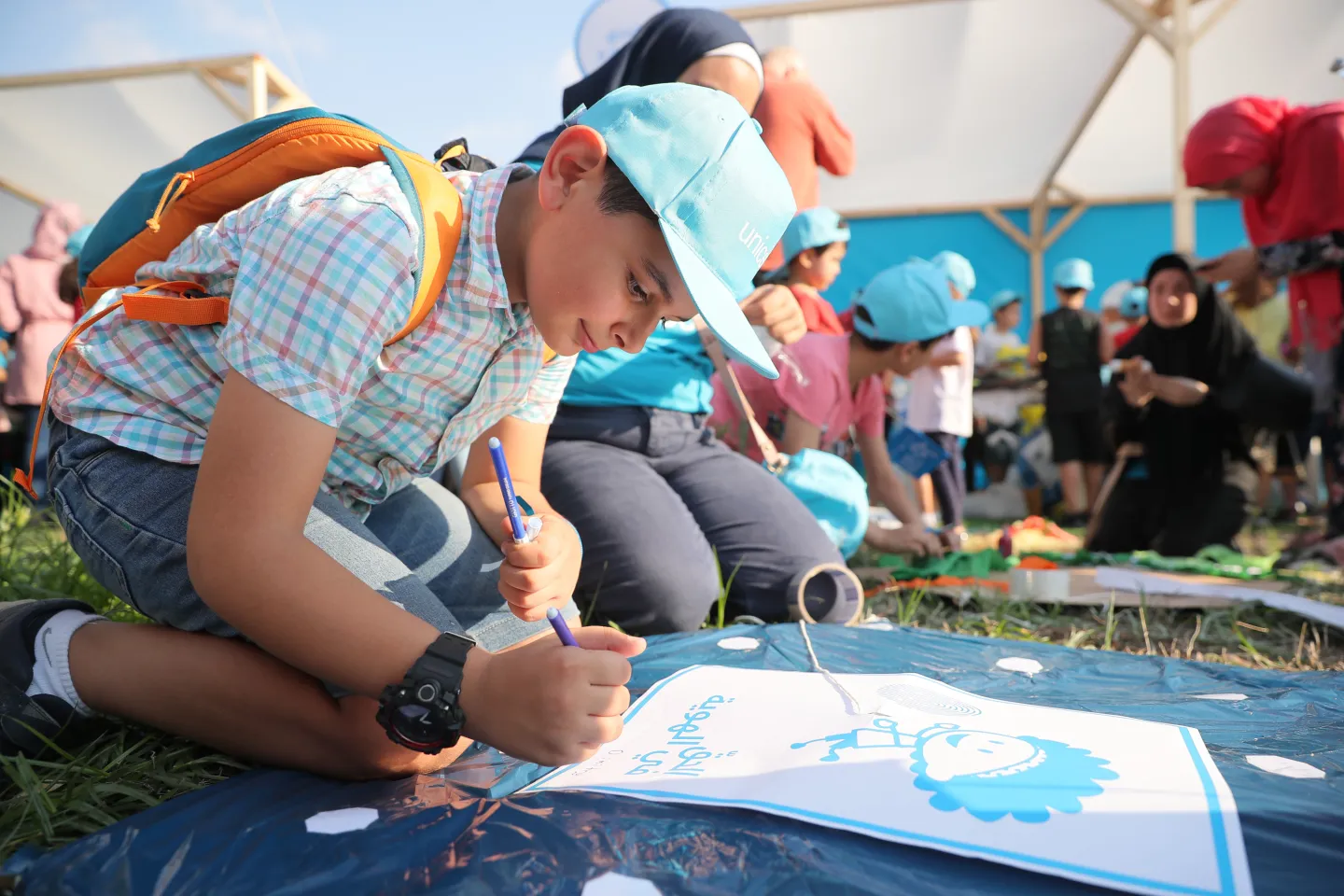 a boy in an activity