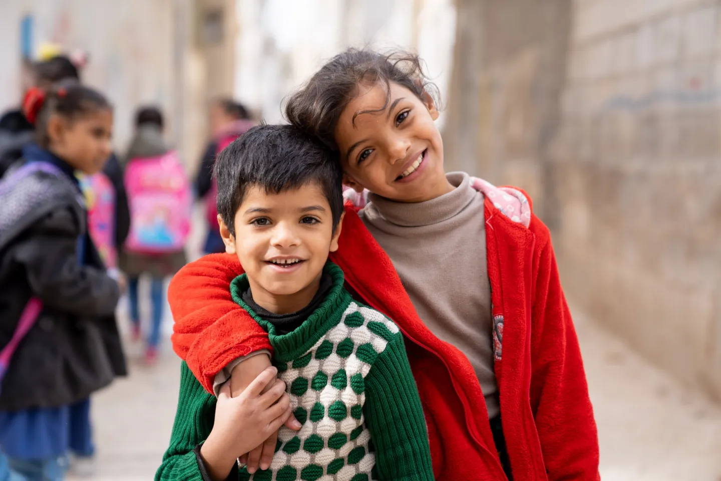 &ldquo;In the winter, it gets very cold and starts snowing,&rdquo; explains Besan, 10. She attends the UNICEF-supported Makani centre with her brother Yaseen, 7 years. &ldquo;I don&rsquo;t like the cold. We don&rsquo;t leave home much during the winter.&rdquo;  &ldquo;We came here today to receive winter clothes. It was so exciting. I am so happy. We got jackets, scarves and sweaters. This sweater will always keep me warm. I will wear it at home and at school,&rdquo; she says with a big smile on her face.  &ldquo;We should have clothes every winter to keep us 