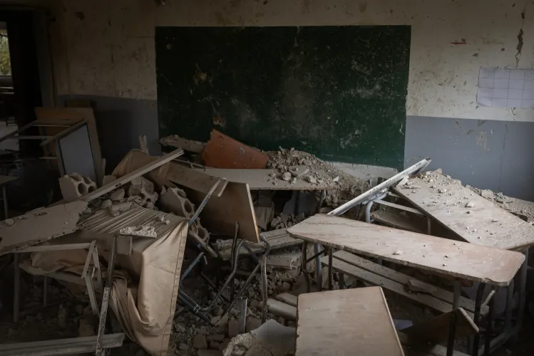 Destroyed classroom