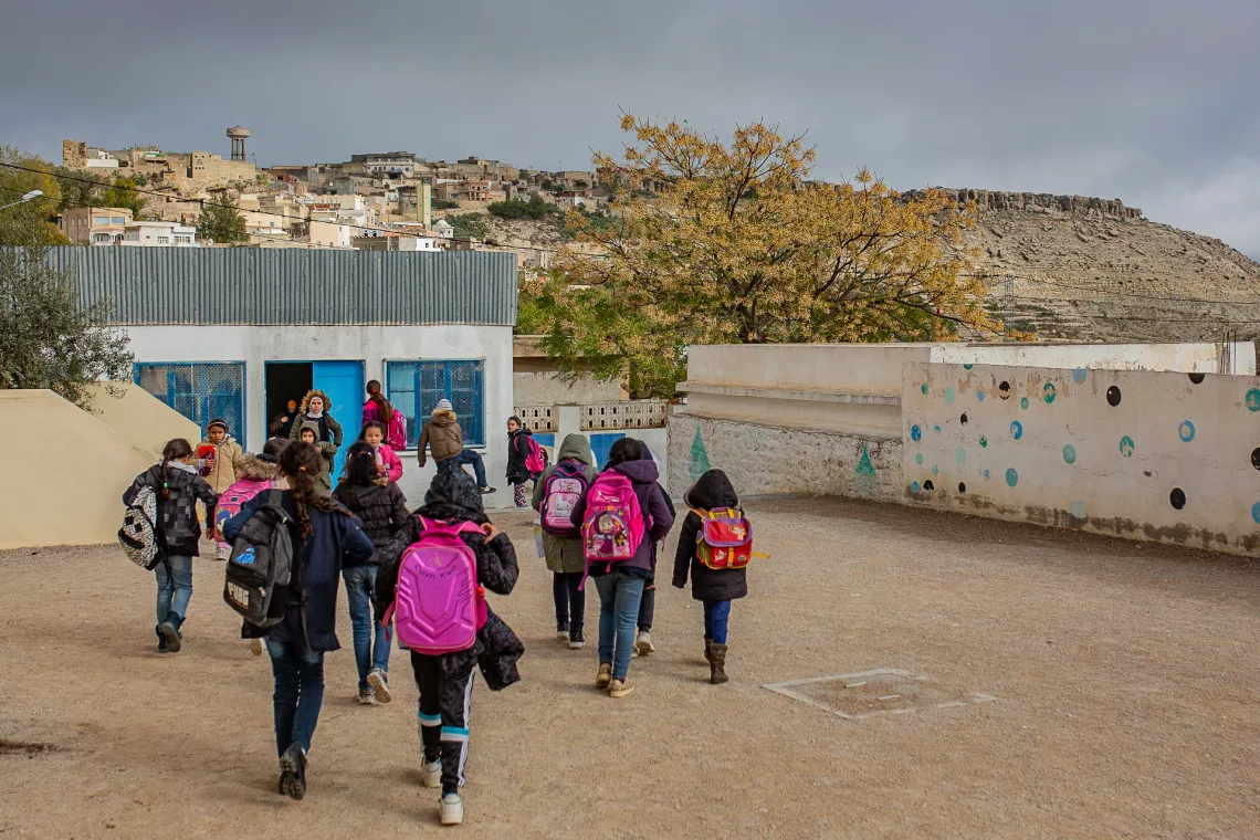 Some 7% of public schools in Tunisia, over 400 schools, are not connected to a water source at all. As part of UNICEF&rsquo;s initiative, a total of 34 schools across Tunisia were supported with improved WASH infrastructure and hygiene trainings. A total of over 8,500 children (including 5,525 girls). WASH infrastructure in schools is essential for children&rsquo;s education. /Kesra, Siliana.
