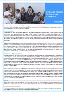 Whole of Syria Humanitarian Situation Report (Cholera), 19 October 2022
