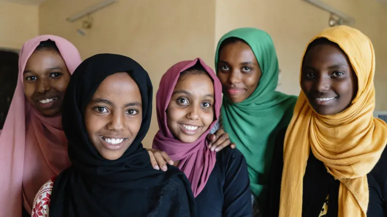 A group of adolescent girls